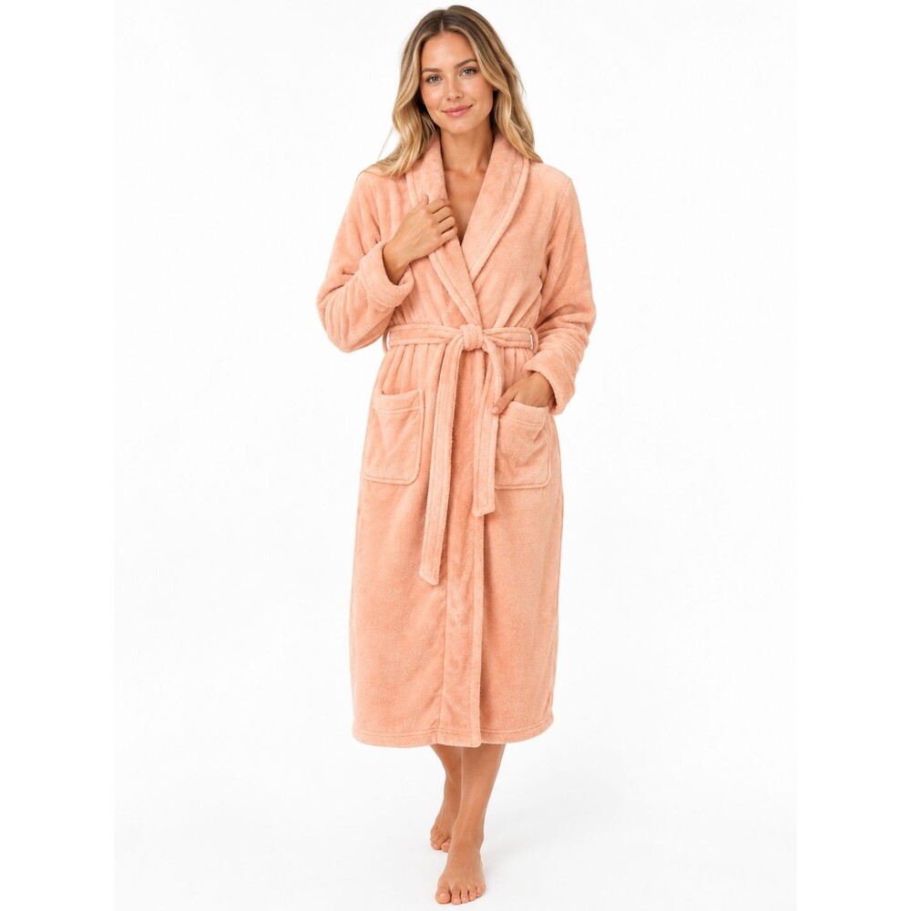 Pottery Barn Bath Robe Size Medium Plush Fleece Soft  Pockets Tie Women's